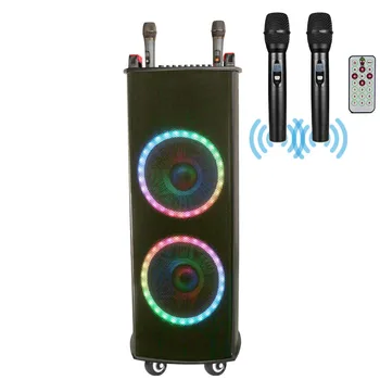 12-дюймовые светодиодные динамики с двойным объемным звучанием, Bluetooth-динамик, уличный сабвуфер для квадратного танца, Bluetooth-аудиосистема высокой мощности со светодиодной подсветкой