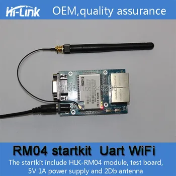 Бесплатная доставка Последовательный Uart к WiFi двойной ethernet двойной RS232 WiFi модуль с внешней антенной Start kit HLK-RM04