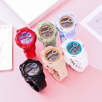Новый тренд, студенческие спортивные электронные водонепроницаемые часы для детей желейного цвета, модная корейская версия часов