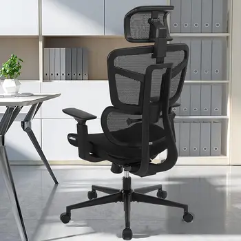 Офисные стулья из сетки, Рабочее Кресло с высокой спинкой, 5-летняя гарантия, Кресло руководителя с Откидывающимся Подлокотником, Компьютерное Кресло с 3D Поясничной поддержкой