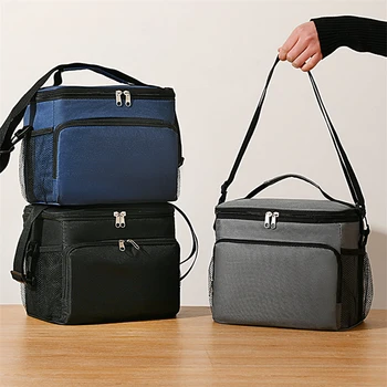 Портативные сумки для ланча большой емкости для женщин, мужчин, холодильник, термоохладитель, сумка для еды, коробка для Бенто, изолированная сумка для путешествий, Рабочая сумка для еды