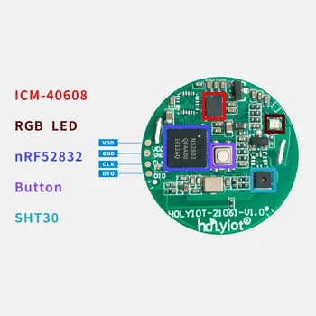 NRF52832 2,4 ГГц Bluetooth 5,0 Модуль с низким Энергопотреблением 6-Осевой Акселерометр Гироскоп Датчик температуры Влажности BLE
