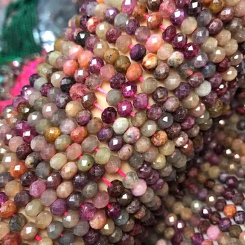 Оптовая продажа натуральных сапфирово-рубиновых бусин rondelle 4x6 мм, граненых бусин 39 см для изготовления ожерелья и браслета