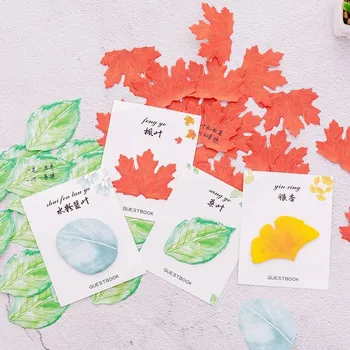 20 шт. Корейские креативные хипстерские заметки в форме листьев, имитирующие листья, съемные самоклеящиеся заметки, Заметки