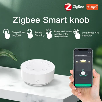 Tuya Zigbee Smart Knob Switch Умный дом Беспроводная сцена Кнопка дистанционного переключения контроллера Работа с приложением ZigBee Gateway Smart Life