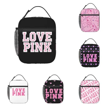 Розовые Черные сумки для ланча для женщин, Портативный термоизолированный Ланч-бокс, контейнер-холодильник, сумка-тоут, сумка для Бенто, сумка для работы, школы