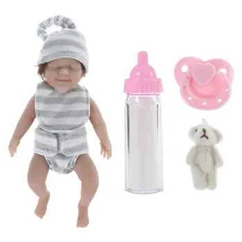 Кукла для новорожденных, 6-Дюймовые детские куклы, Виниловая кукла Для новорожденных, Крошечная детская кукла С Одеждой и принадлежностями для кормления Для детей
