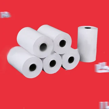 5 рулонов бумаги для наклеек, Рулон прямой термобумаги для печати с самоклеящейся бумагой для термоэтикеток