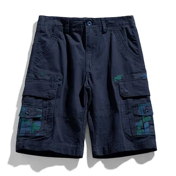 Летние мужские выстиранные рабочие шорты с несколькими карманами для внешней торговли Европы и Соединенных Штатов, повседневные прямые спортивные пятиточечные брюки