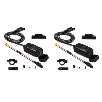 Мотоциклетное USB-зарядное устройство Type C PD и QC3.0, быстрая зарядка, Водонепроницаемый Быстроразъемный адаптер SAE-USB для смартфона GPS