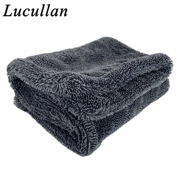 Lucullan Премиум-класса, сушильные полотенца из микрофибры с закручивающейся петлей, 3 размера, Одежда без края Помогает высушить весь автомобиль