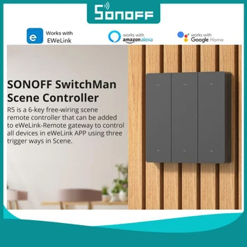 SONOFF R5 SwitchMan Scene Controller eWeLink-Дистанционное управление сценой с несколькими способами запуска, 2-полосное управление Без подключения к электросети
