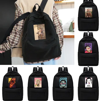 Женские повседневные рюкзаки через плечо, рюкзак для поездок на работу для девочек-подростков, школьная сумка для книг, забавный принт, мужской спортивный холщовый рюкзак